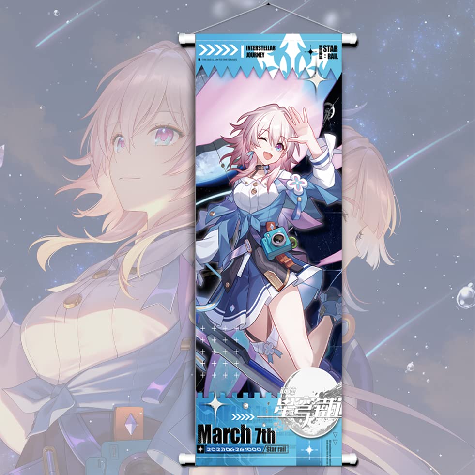 Yuedevil Honkai Star Rail Poster Blade Scroll Poster Honkai Star Rail Game Hanging Wall Art Premium Artistic Canvas for Bedroom Decor