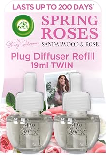 AirWick Air Freshener Plug In Diffuser Twin Refill, SPRING ROSES, Lasts Upto 200 days, Stacey Solomon Range