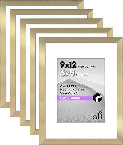 Vista 232 de Americanflat Portarretratos de 5 x 6 pulgadas con plexiglás pulido, juego de 5 portarretratos de 2 x 3 pulgadas con paspartú o para fotos de 5 x 6