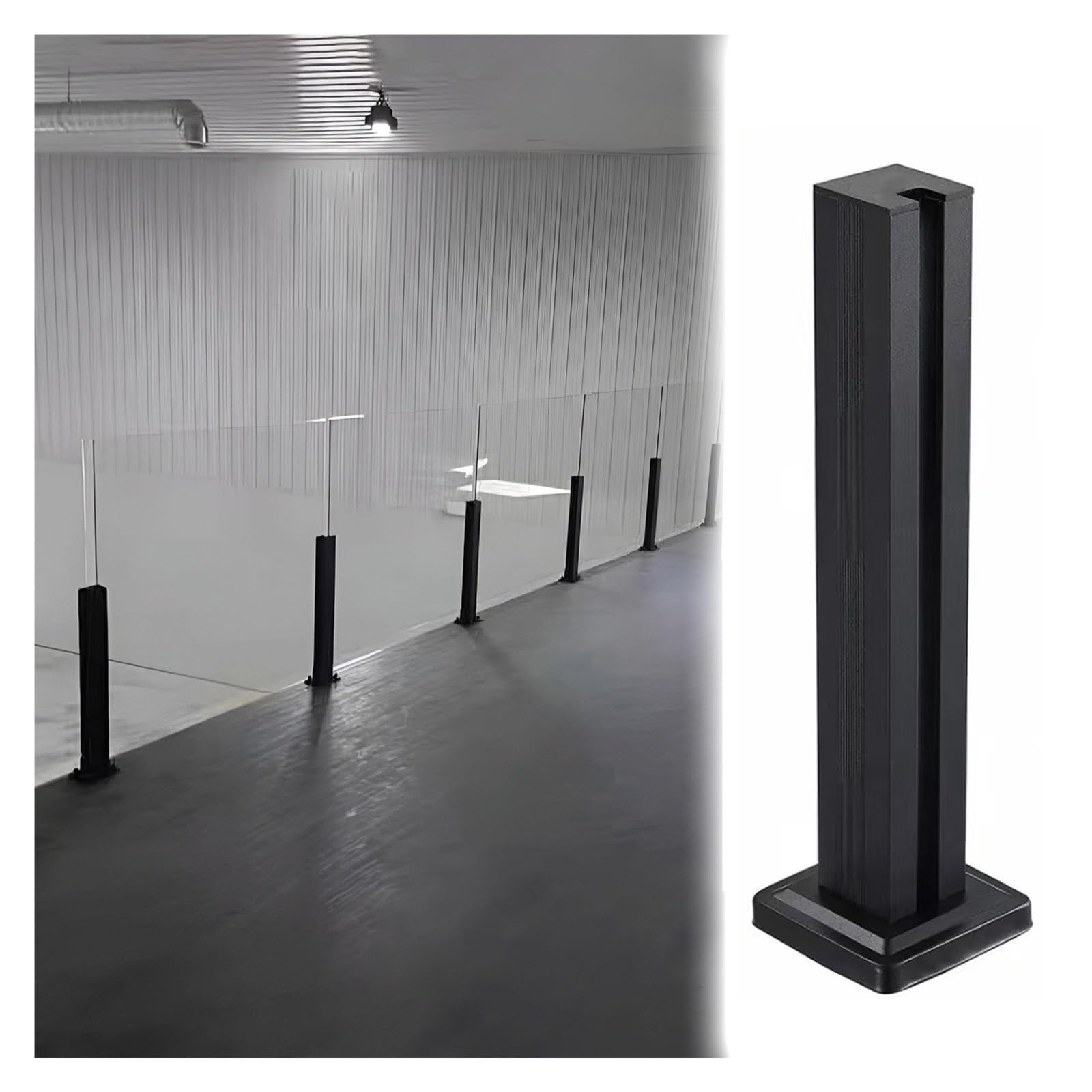 Set di ringhiere in acciaio inossidabile 304 in vetro nero durevole per ringhiera per balcone con fessura per spuntoni, elegante paletto per scale interne per moderne soluzioni di sicurezza