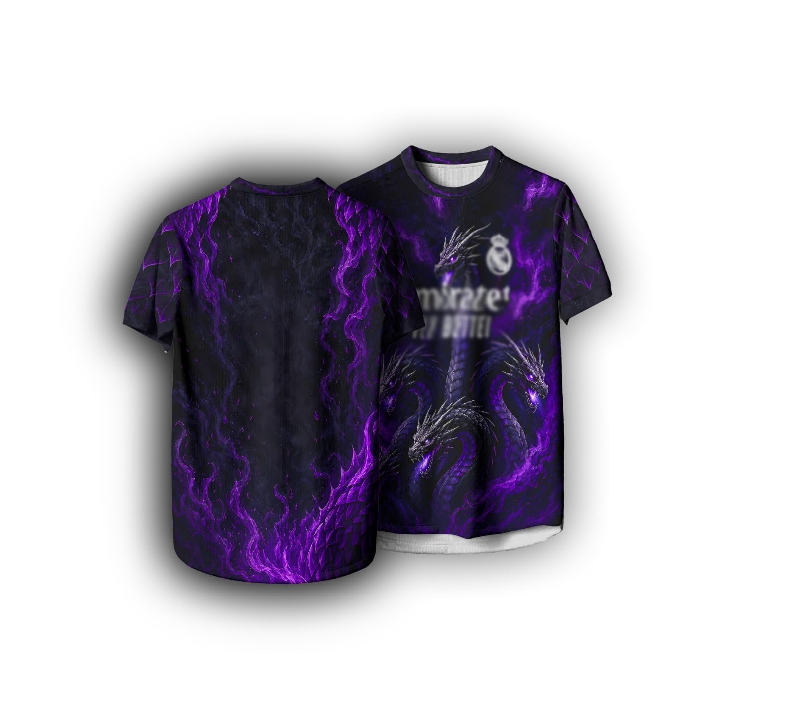 Dragon Jersey, White to Black Gradient Design with Turquoise Dragon Graphics, Sports T-Shirt-image-38