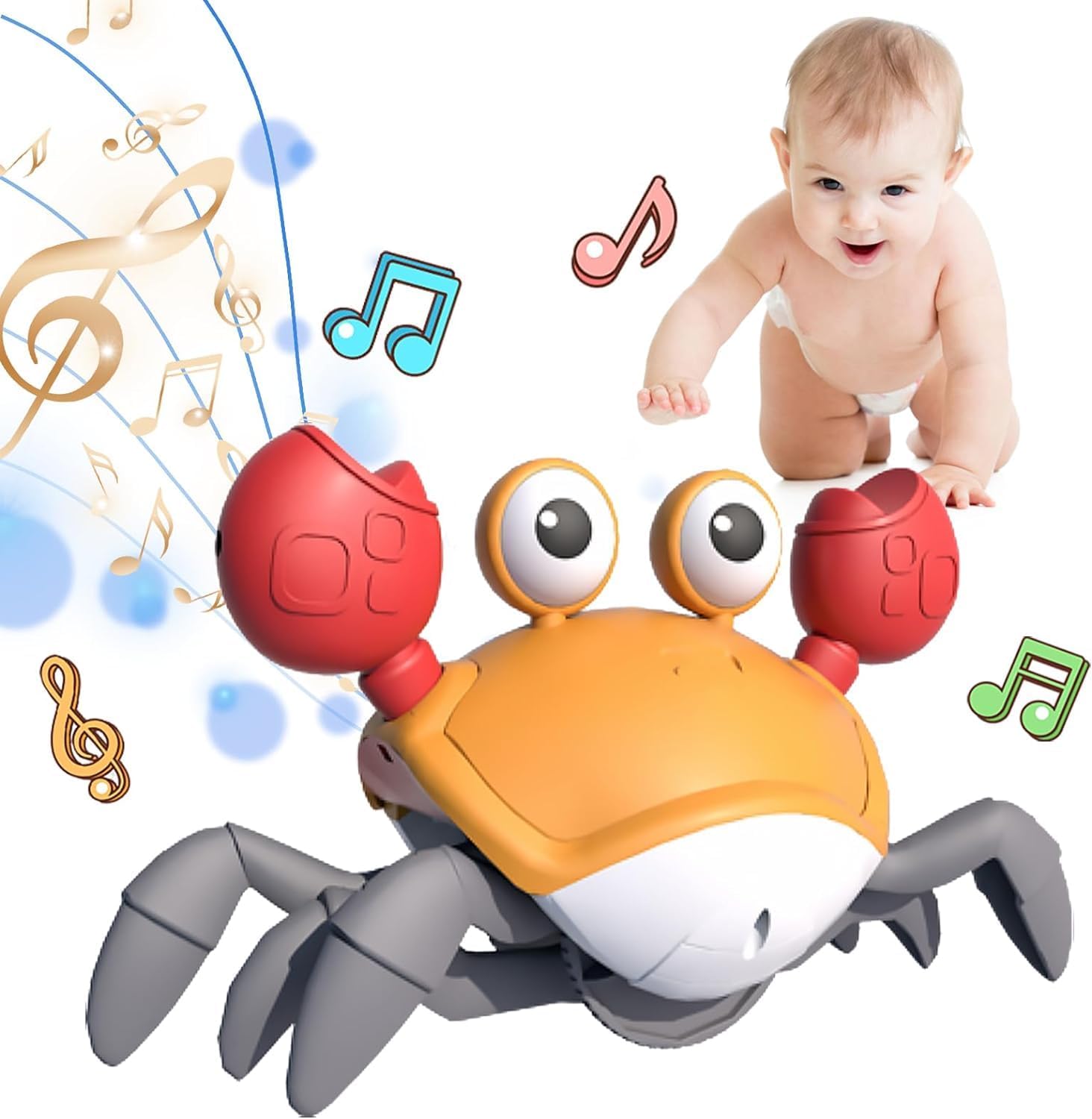 YOZO Crawling Crab Baby Musical Kids Toy with Led Lights & Rechargeable Battery|Interactive Early Learning and Entertainment Toys for Kids Toddlers & Infants for Toddler Boy Girl Gifts (RED) (B0DG5RYB4H) Amazon Price History, Amazon Price Tracker