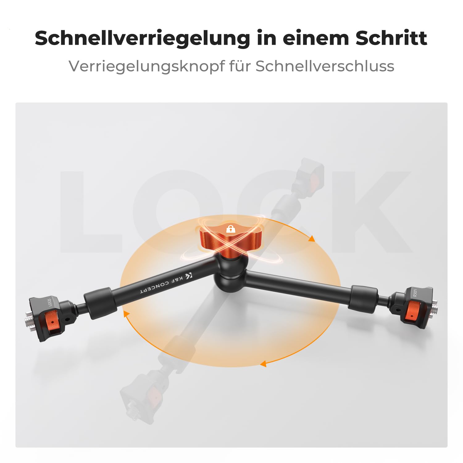 K&F CONCEPT 11 Zoll Magic Arm mit Super Clamp, Kamera Halterung für Käfig Monitor LED Licht Action-Kamera, 2 KG Belastung