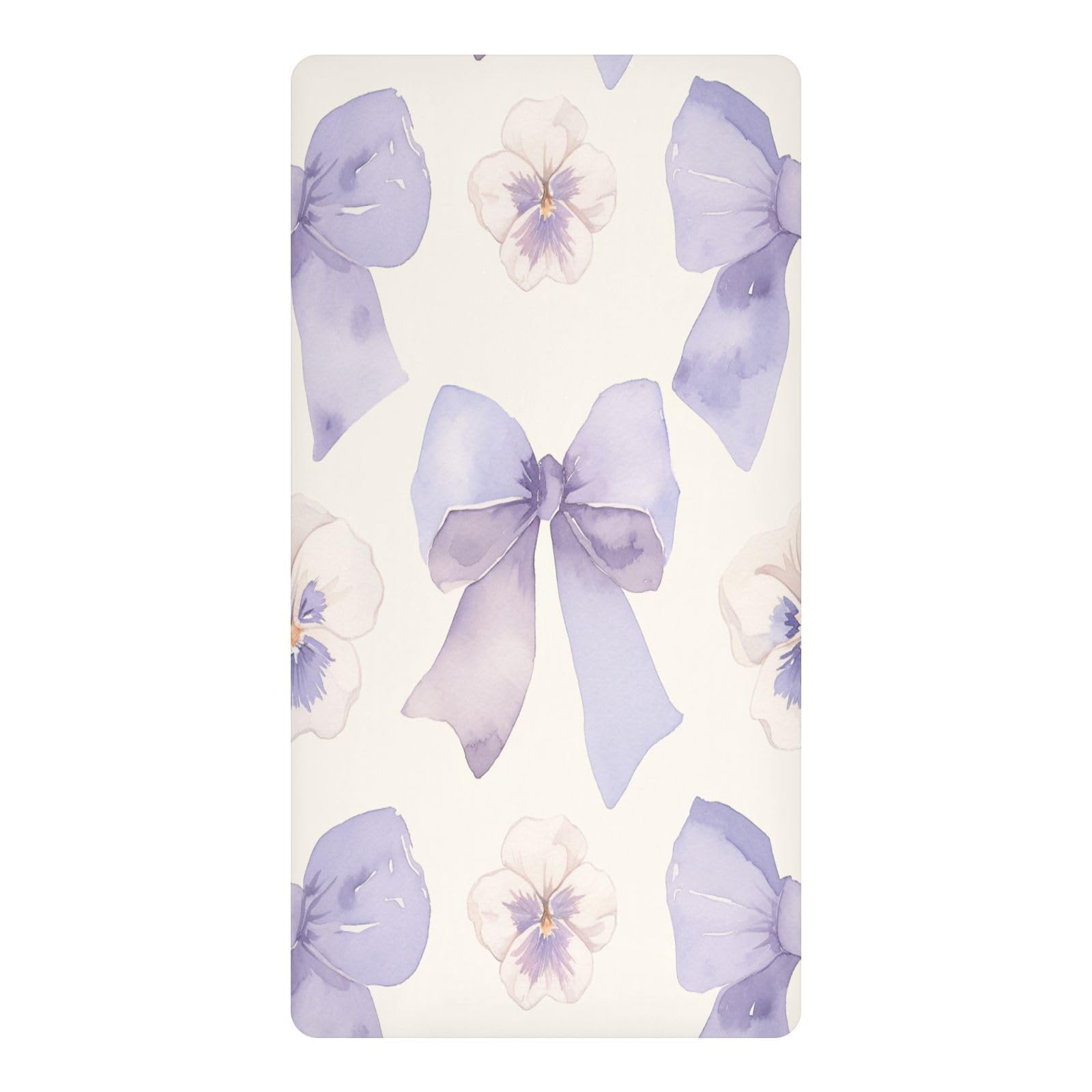 JiangGgen Purple Bows Baby Crib Sheet Soft Breathable for Standard Crib-M