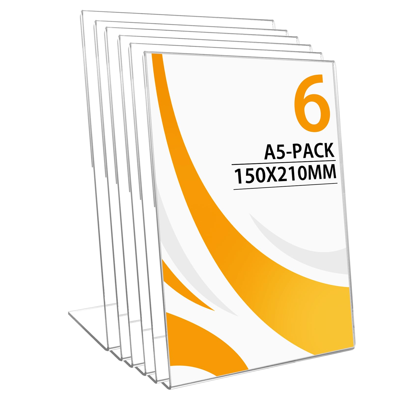 RAKUTE 6 Portamenu Da Tavolo In Acrilico A5 - Espositore Per Menu, Foto E Avvisi Con Base A L - Foto 5