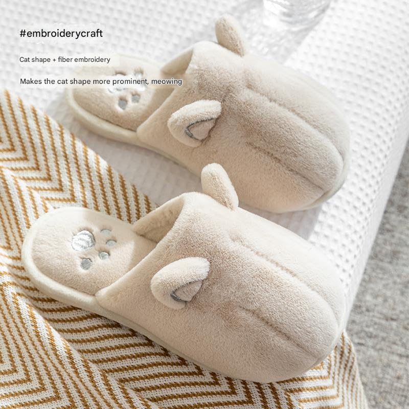 Cat Paw Slippers, Non-slip Plush Fuzzy House Shoes with Cute Paw Prints, 3D Cartoon Cat Paw Slippers for Women4