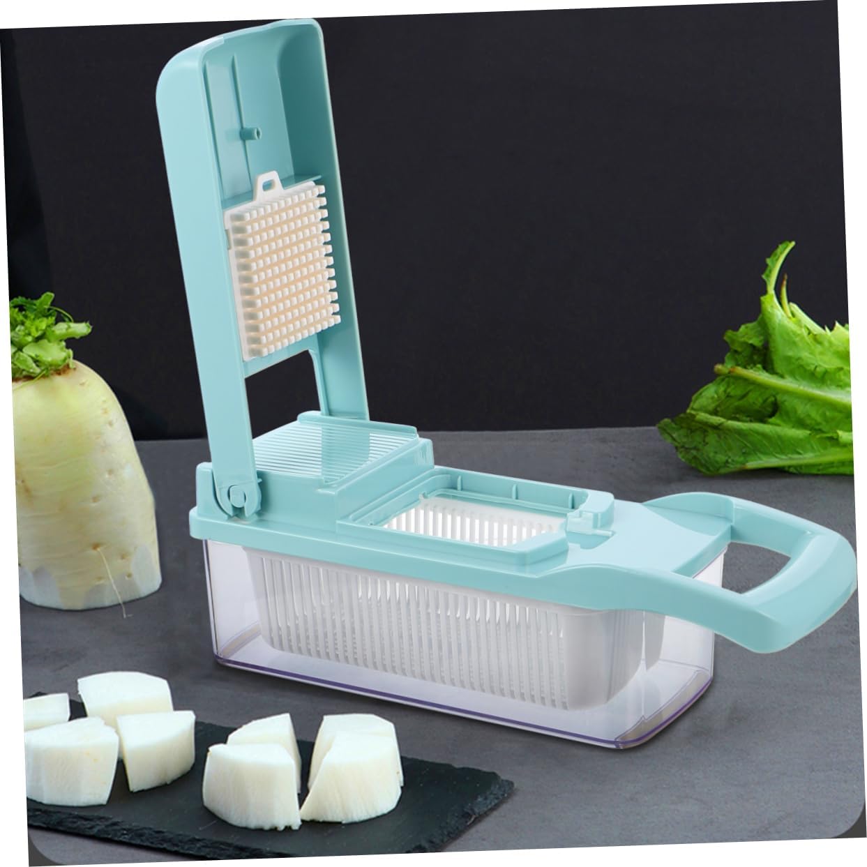 Amosfun Multifunctional Vegetable Chopper Slicer Grater Egg White Separator Plastic Easy to Use for Home Cooking for Slicing Potatoes and Vegetables
