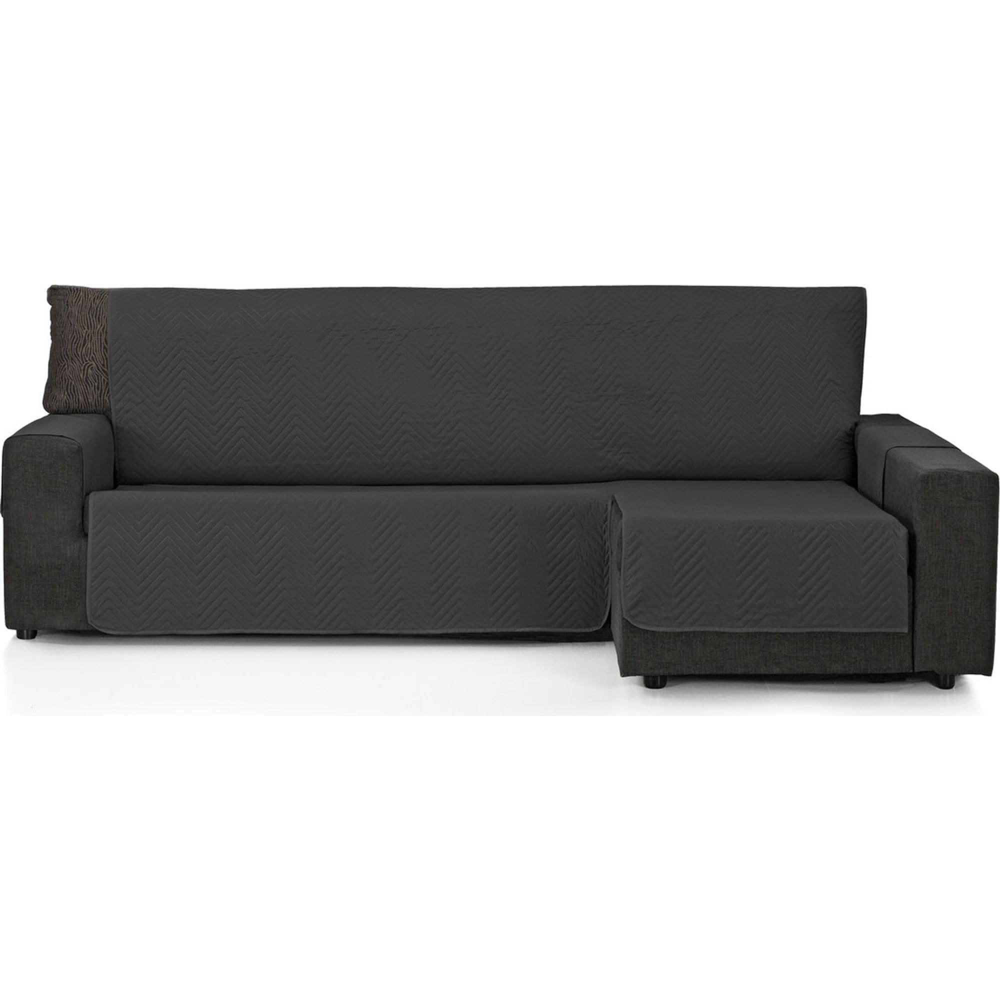 Housse de canapé d'angle réglable noire 240 cm ECOMMERC3