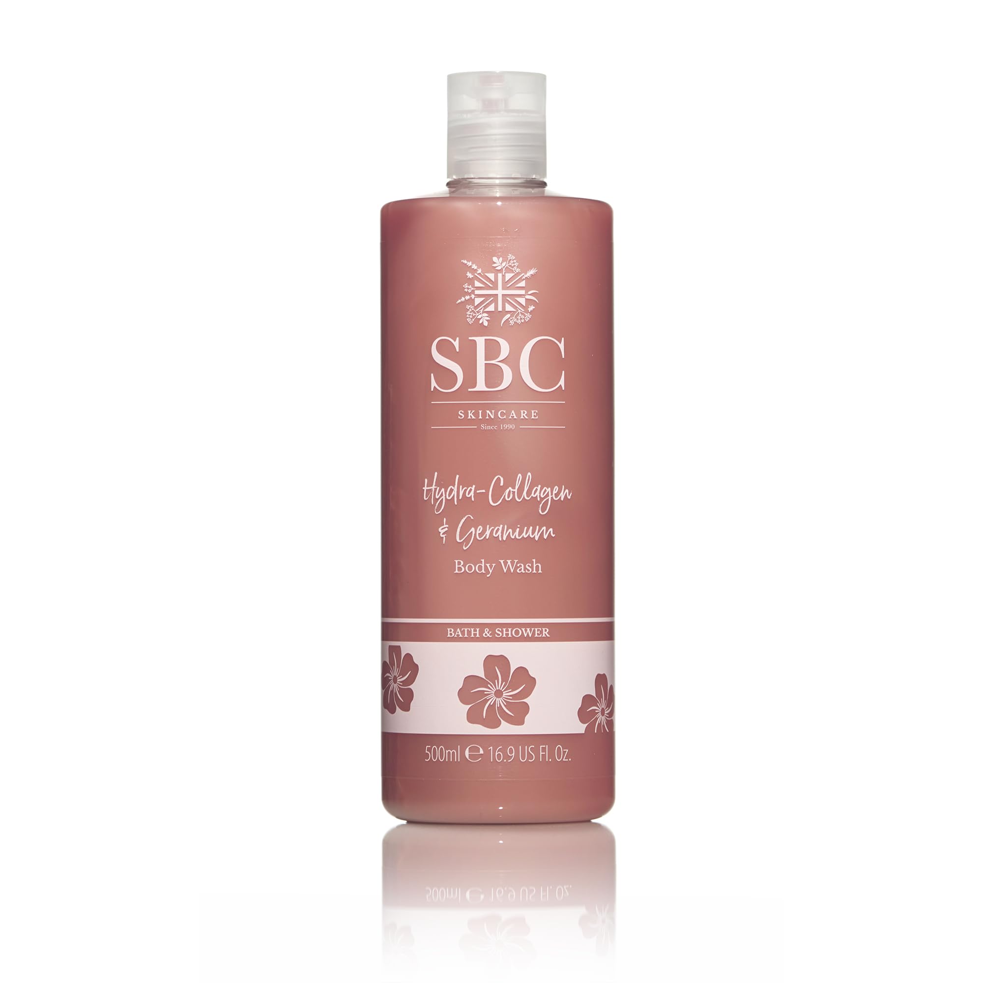 Skincare Hydra-Collagen & Geranium Body Wash 500ml - Indulgent Collagen Bubble Bath or Shower Gel