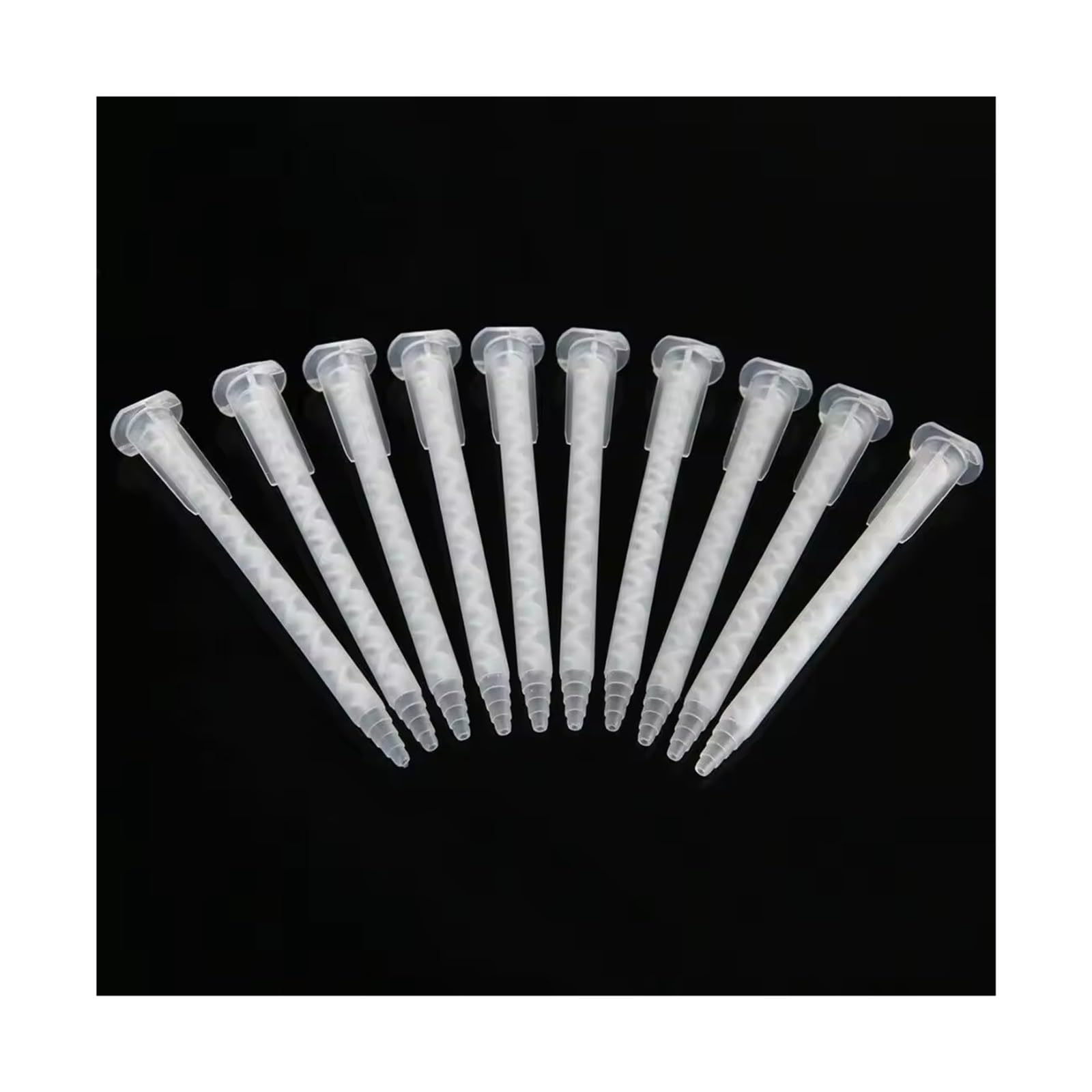 Square Static Mixer Nozzle Tube Tip 50/100pcs Epoxy Mixing Nozzle Static Mixer Nozzle Tubes Cartridges Tip for 50ml Adhesive Applicator Cartridge 1:1 Ratio(50PCS)