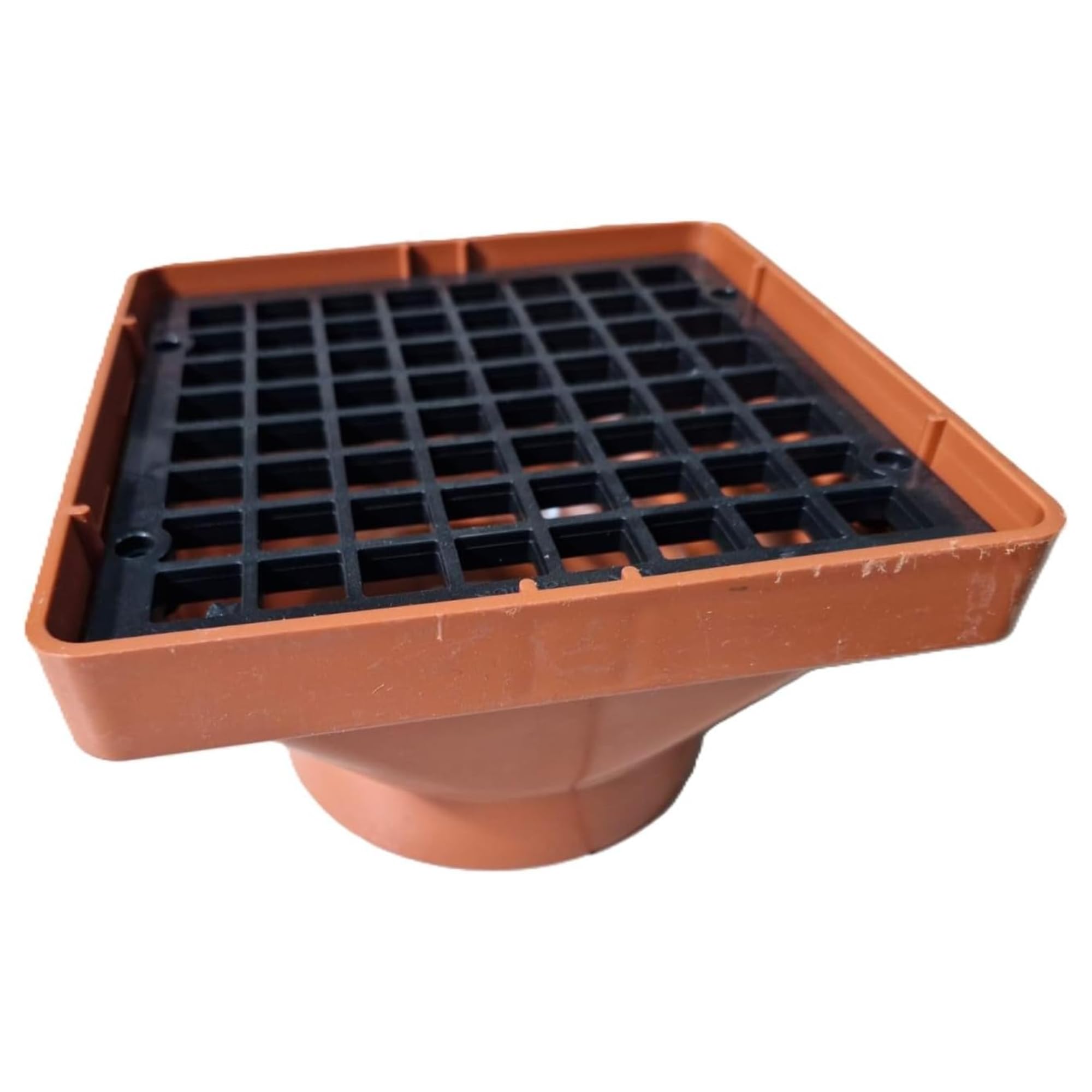 Shmox Teracotta 110Mm Square Drain Hopper & Grid – Compatible With 110Mm Pipe & Underground Connections