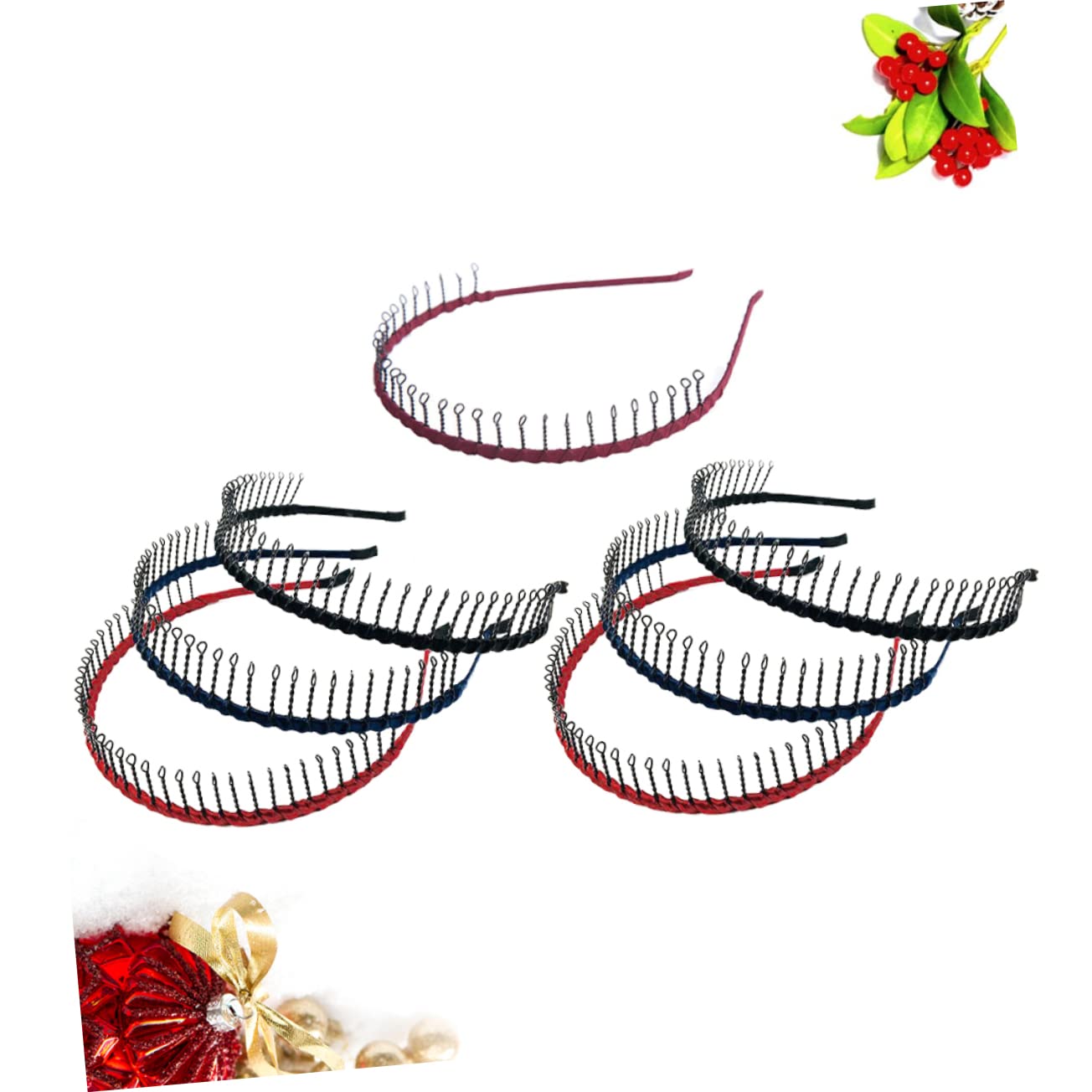 DOITOOL 14pezzi Cerchietto Antiscivolo Metallo Con Denti Lunghi Per Sport Makeup e Pulizia Viso Accessori Colorati Per Resistente e Durevole
