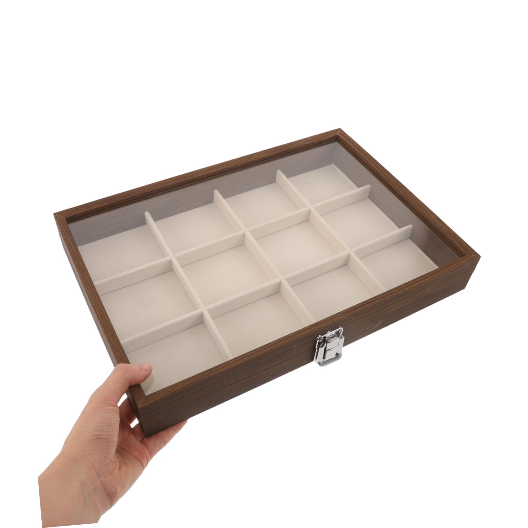 ORFOFE Caja De Almacenamiento De Joyas Collar De Soporte De Anillo Bandeja De Exhibición De Joyas Vitrina De Anillo Franela