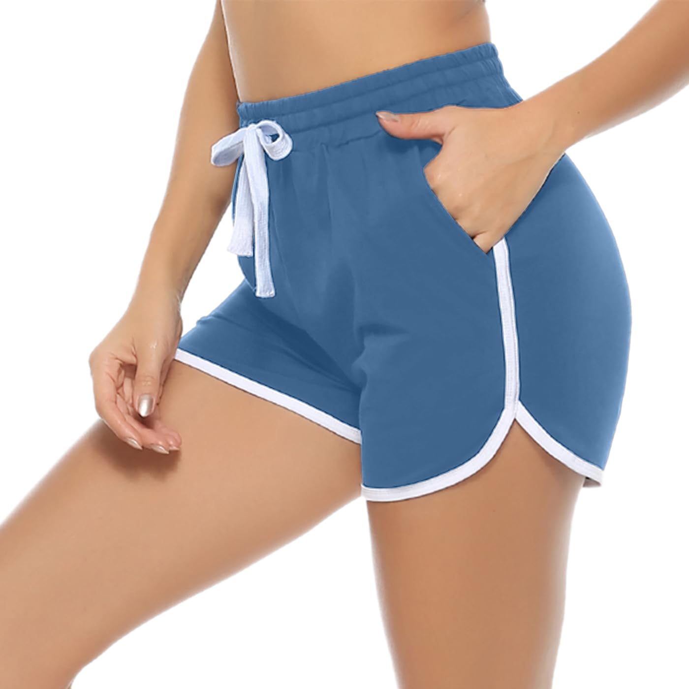 Aseniza Damen Sport Shorts Kurze Sporthose Jogginghose Sommer Sportshorts Running Gym Fitness Shorts 1/2er Pack