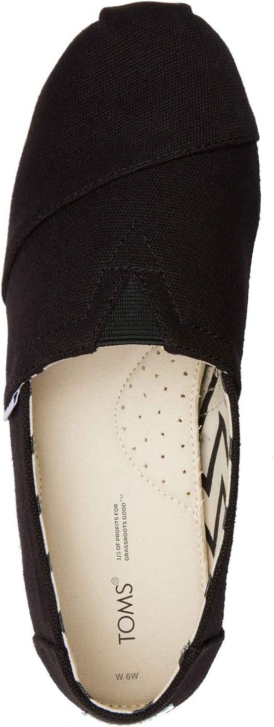 Toms Women's Alpargata Recycled Cotton Canvas Black/Black 7 D - Wide - Image 4