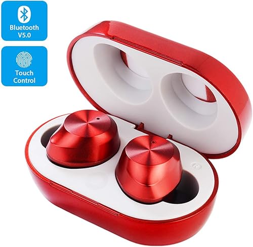 DASHAN Auricolari Wireless Bluetooth 5 0 True Wireless Headphones Stereo Sound Mini Auricolari in-Ear con Custodia Ricarica Microfono Incorporato per l allenamento Esecuzione Red DASHAN Auricolari Wireless Bluetooth 5 0 True Wireless Headphones Stereo Sound Mini Auricolari in-Ear con Custodia Ricarica Microfono Incorporato per l allenamento Esecuzione Red