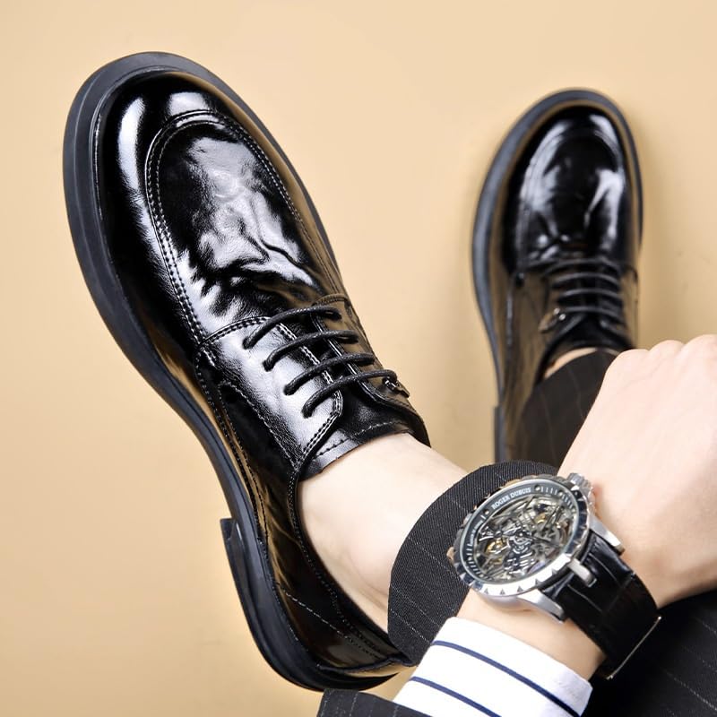 Men's Anti-Slip Oxford Shoes Mid Chunky Formal Business Casual Dress Sneakers Comfortable Soft Derby Shoes3