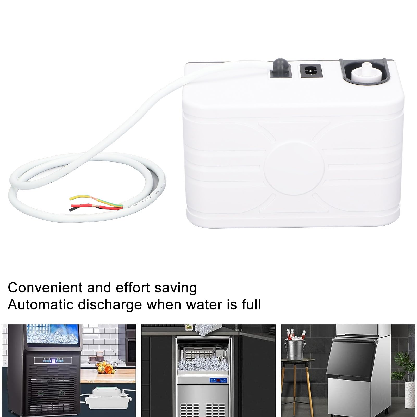 FTVOGUE Bomba de Condensado HVAC, Bomba de Drenaje de Condensado Automática AC220V, Flujo de 100 L H con Tanque de Agua de 200 Ml, para Aire Acondicionado, Deshumidificador, Máquina de Hielo en Casa,