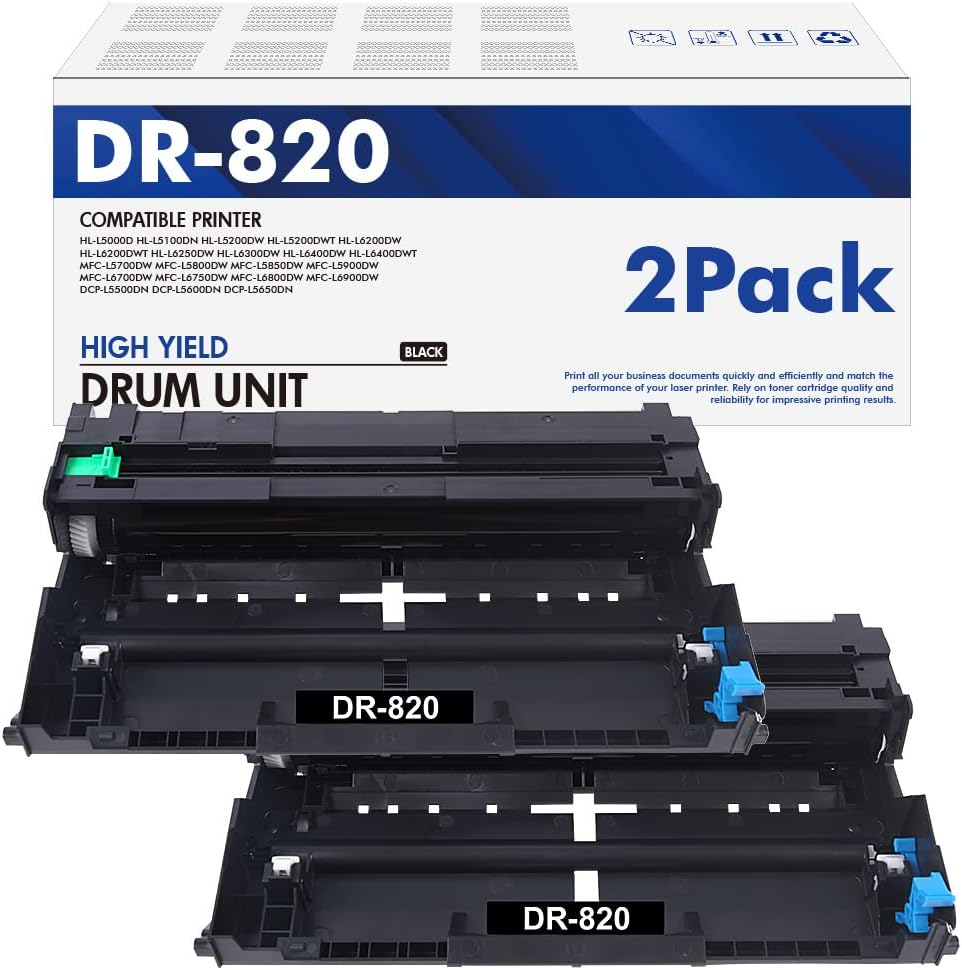 DR820 DR 820 Drum Unit Compatible for DR820 TN850 2Pack