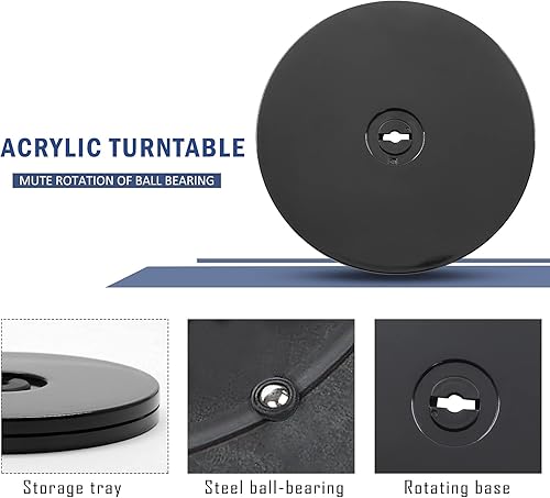 Miniatura 2 de Zorveiio Organizador giratorio de acrílico negro de 6 pulgadas, organizador giratorio para baño, armario de cocina, mesa, estante de especias,