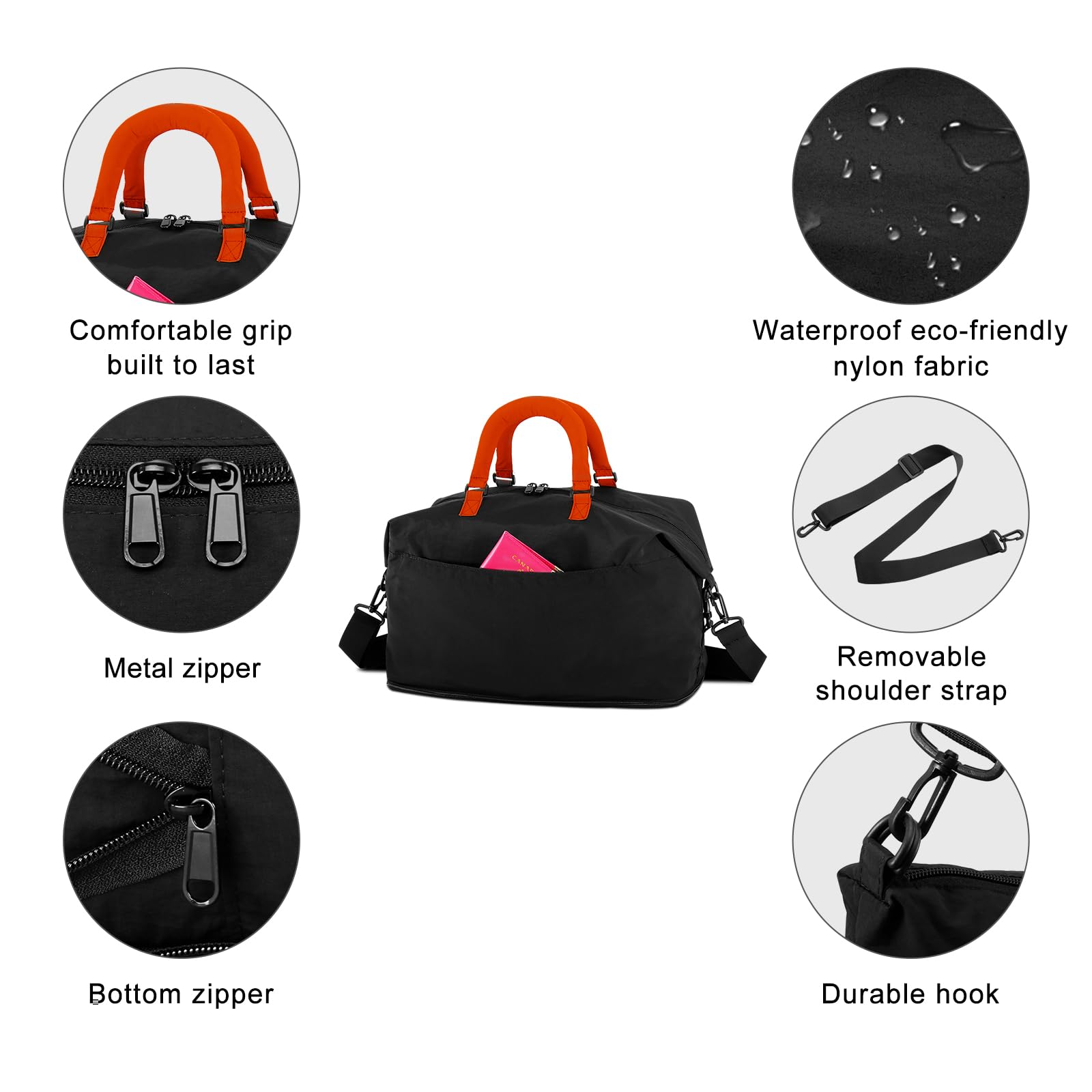 HUA ANGEL Bolso de Viaje Extensible Ligero Bolsa Deporte Pequeña