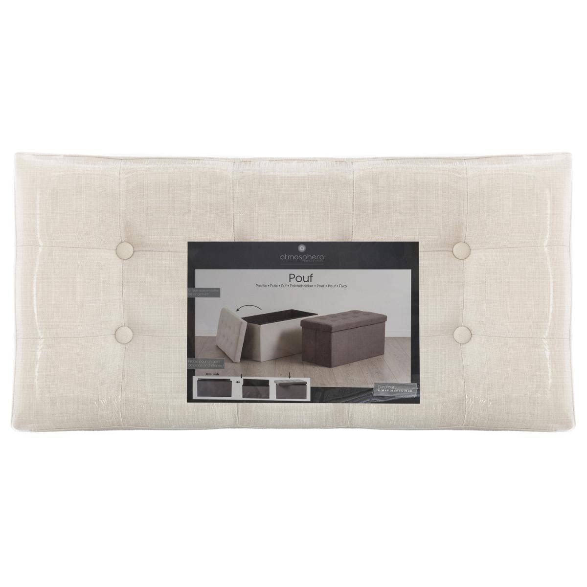 ATMOSPHERA CREATEUR D'INTERIEUR Puf Plegable Beige Doble