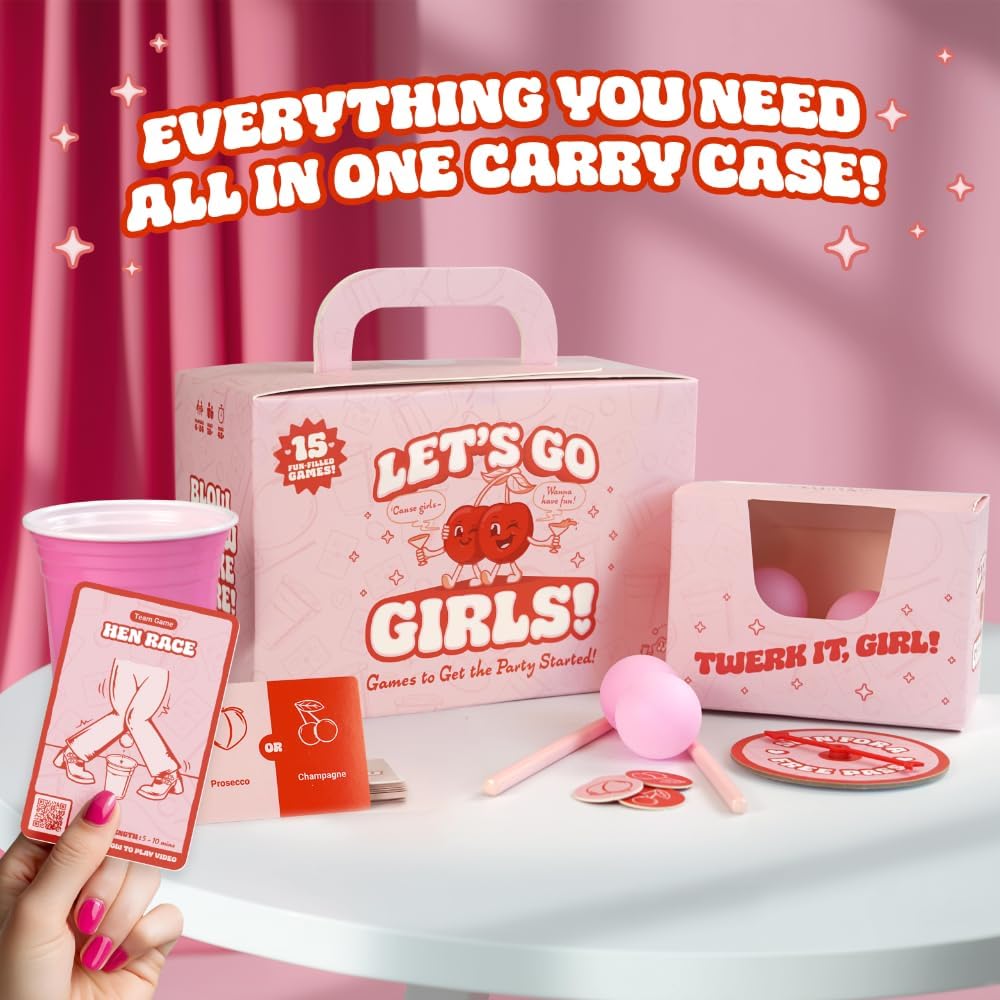 Let's Go Girls – Ultimate Girls’ Night Party Game with 15 Hilarious Mini-Games – Bachelorette, Birthday & Sleepover Games for Adults – 9.53” x 4.49” x 6.26” – Ages 18+
