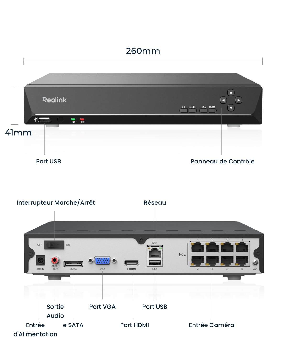 Reolink 4K Caméra de Surveillance PoE, 4X RLC-840A avec Anti-Vandalisme IK10, Détection Smart Personnes/Véhicules/Animaux, Ensemble 4K PoE NVR 8 Canaux avec Disque Dur de 2TO