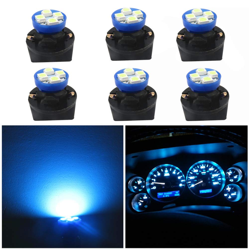 Buy WLJH 6pcs Ice Blue T10 2825 4SMD LED Bulb Lights Instrument Panel