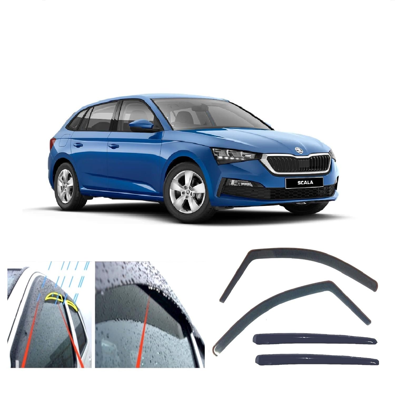 4 déflecteurs d'air Skoda Scala 2019-2025 teintés à pose sans perçage - 8