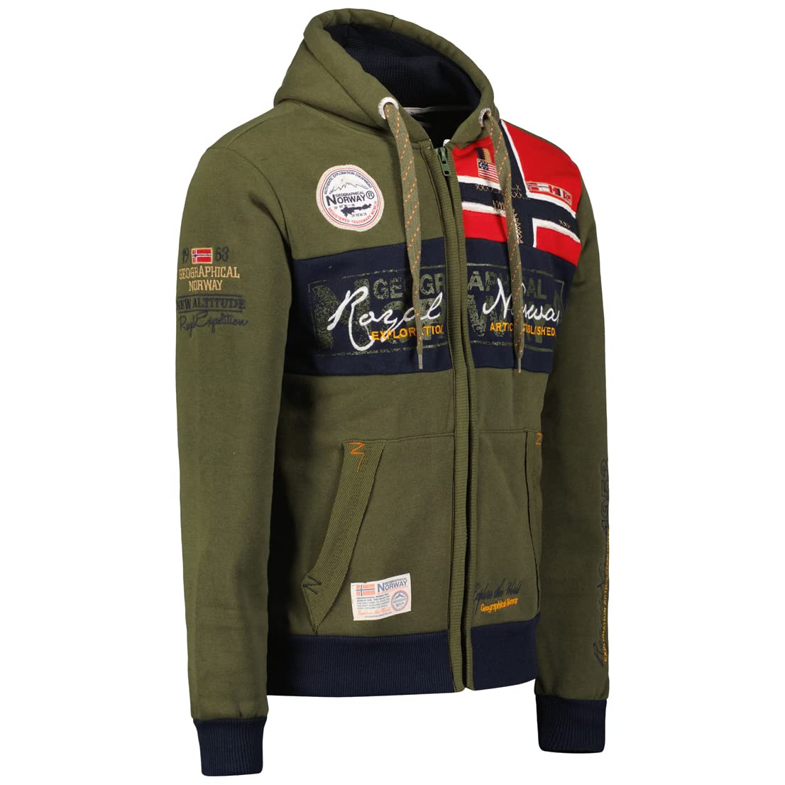 Geographical Norway Flyer Men - Sweat À Capuche Et Poche Kangourou pour Homme - Sweats Shirts À Logo pour Homme - Sweat Shirt Hoody Manches Longues