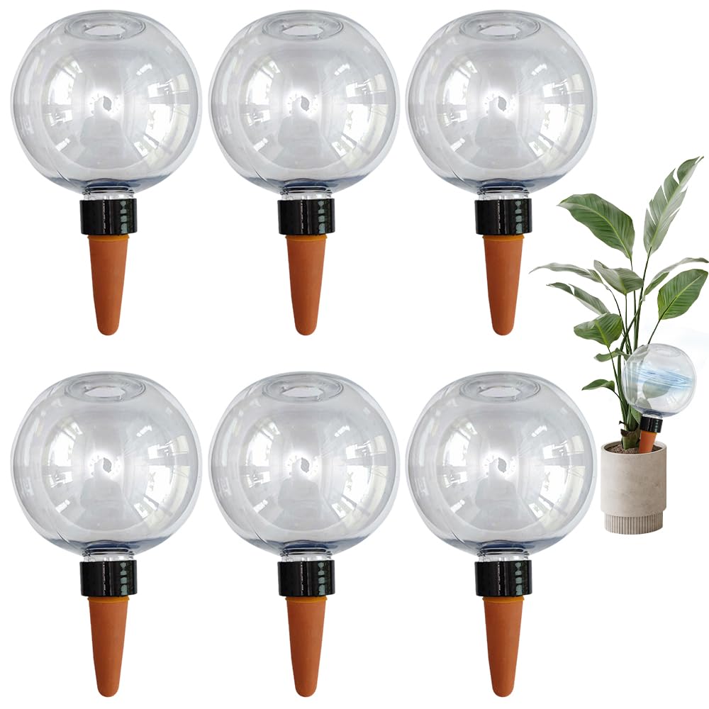 RNPKZ 6PCS Plant Watering Globes, 500ML Plant Watering Devices, Automatic Plant Waterer, Self Watering System for Plants, Plant Bulbs Insert with Terracotta Spikes for Home Indoor Outdoor Balcony