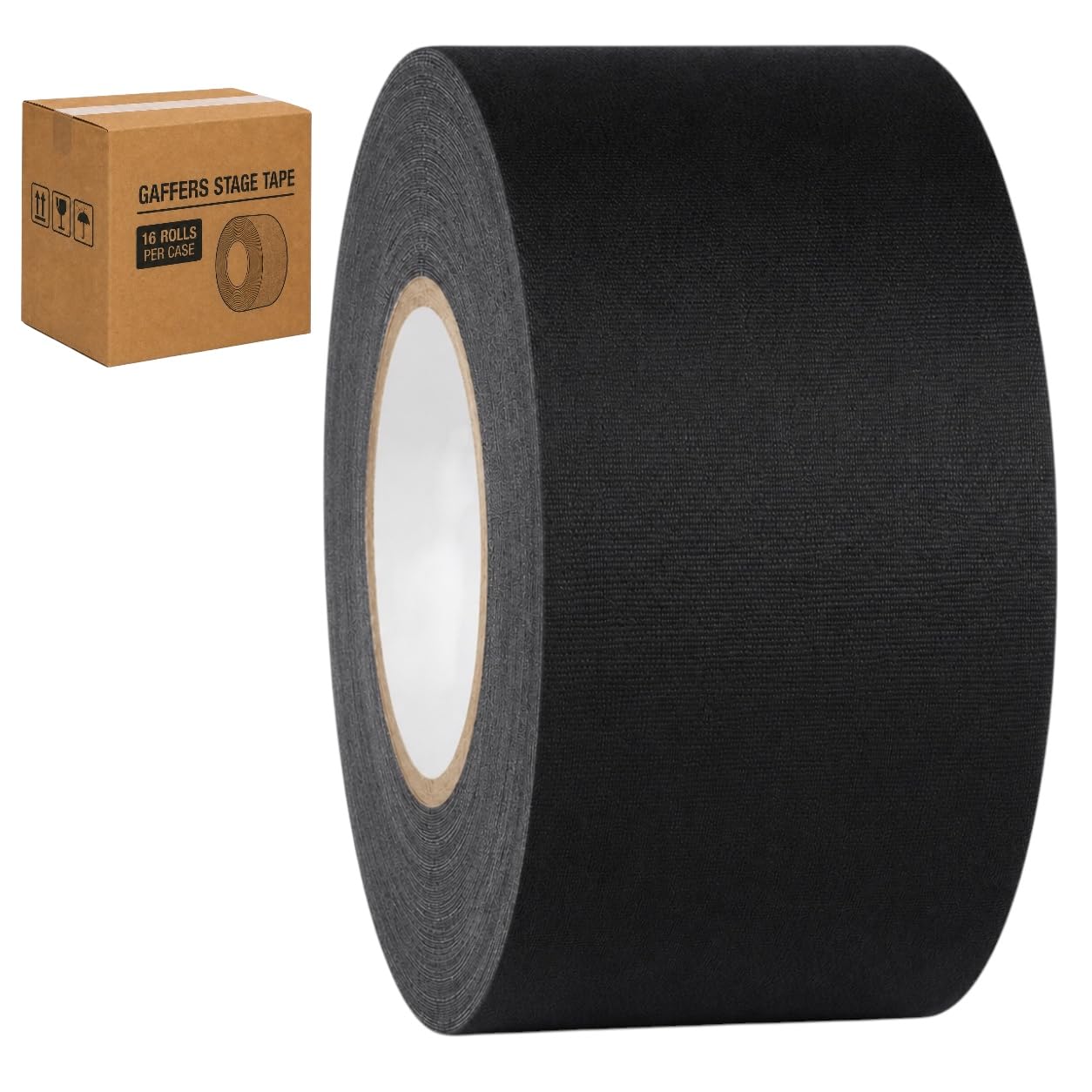 GGR Supplies CGT-80 Gaffers Stage Tape, Black, 3 in x 60 yd, 16-Pack