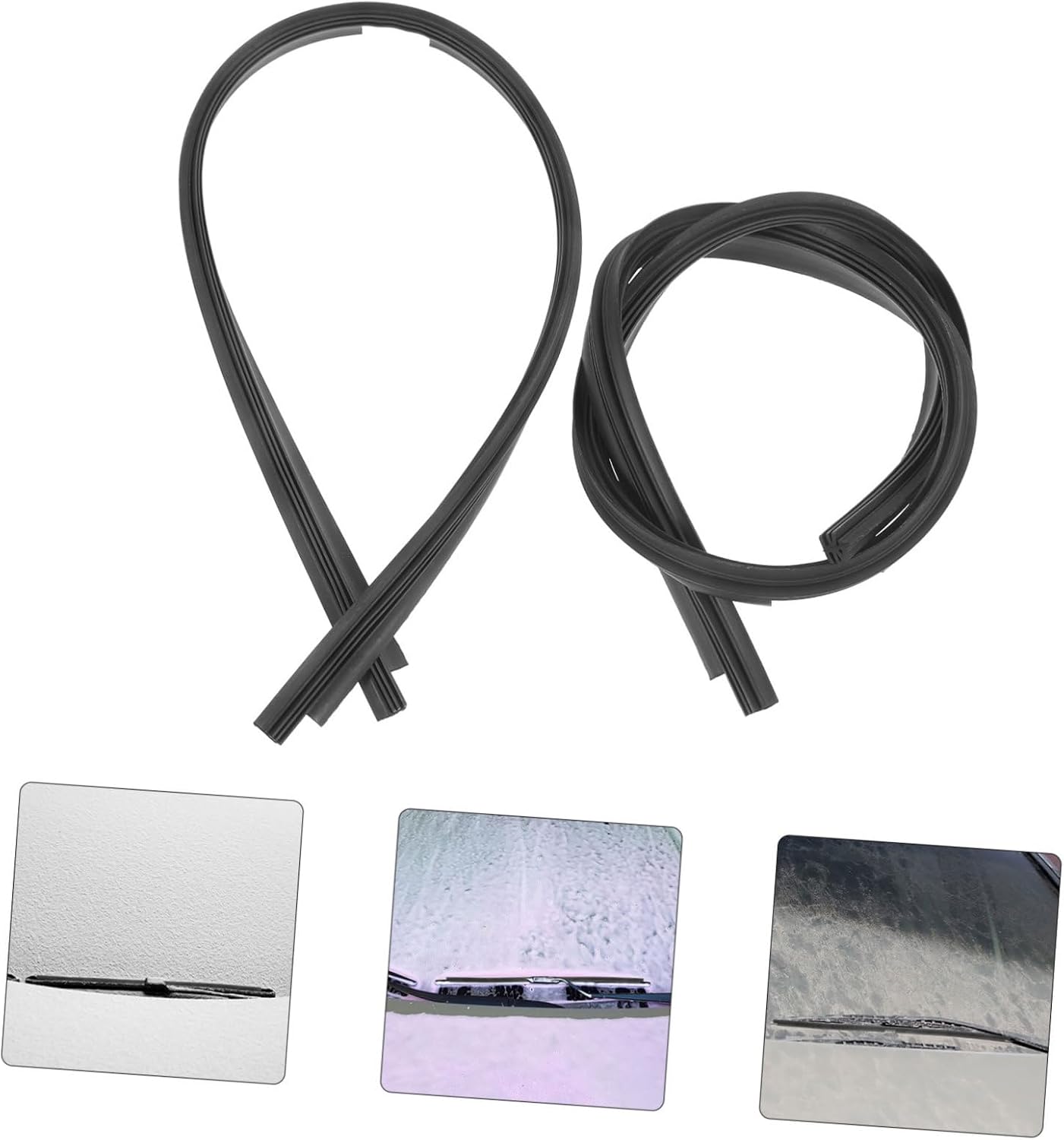 Mikinona 2pcs Windshield Wiper Refills Plastic Strip Replacement Fit Multiple Car Models