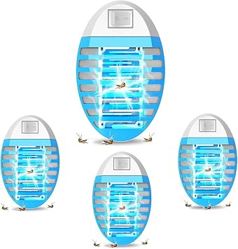Fly Killer 4 pack ,Powerful Indoor Electric Mosquito Bug Zapper,Insect Trap Lamp,Mini Pest Repellent for Mosquito/Flies, Fly Zapper with UV Light 4