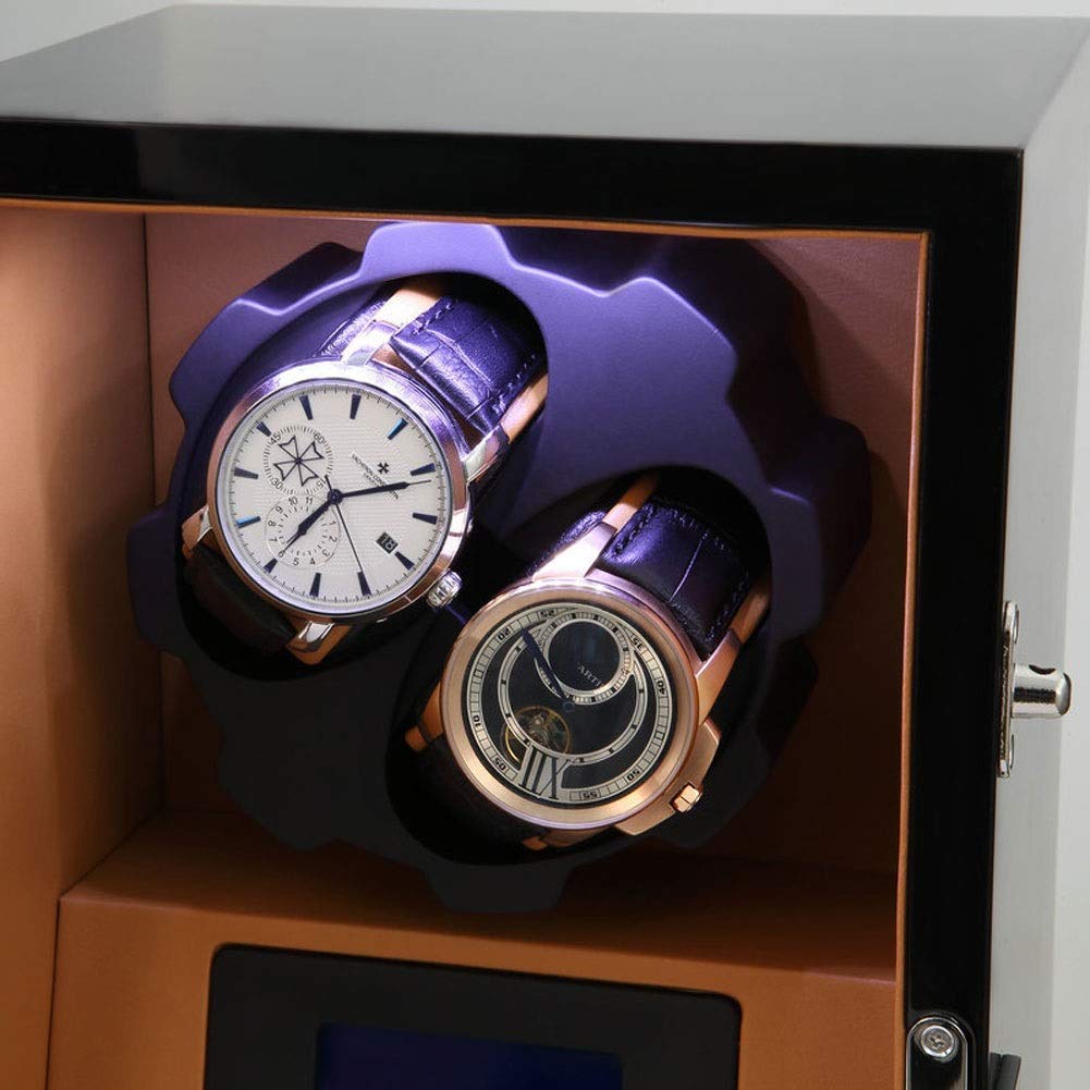 Caricatore per Orologi, Motore Silenzioso Rotante, Schermo LCD Touch Screen, 2 Posizioni di Carica con 1 cassetto per riporre e Mostrare Gli Orologi, AB