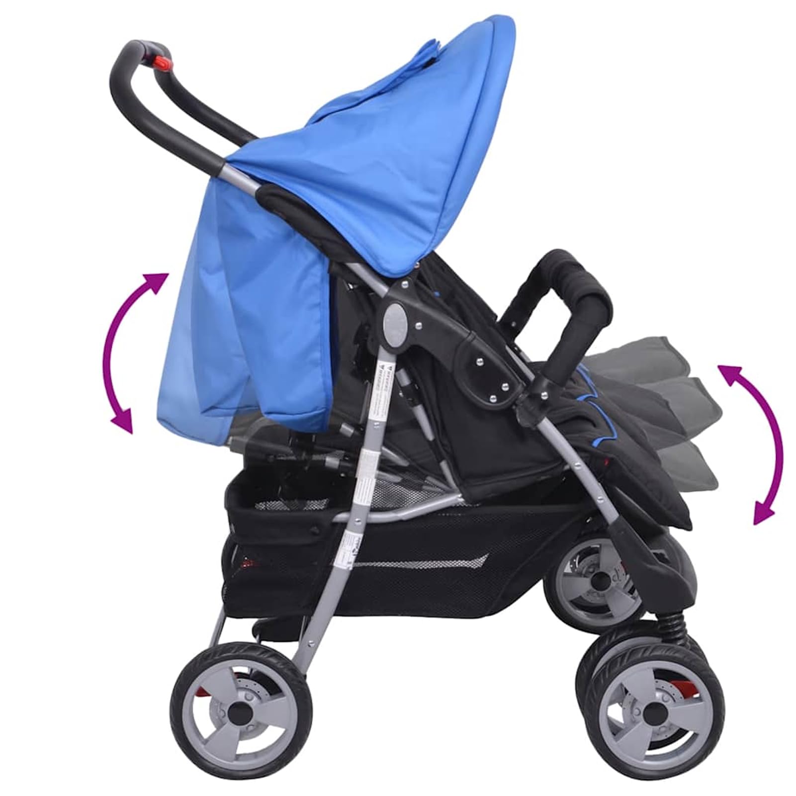 Gecheer Bettlaken 60 x 120 cm, Spannbettlaken für Babys, 60 x 120 cm, Kinderwagen, Stahl, Blau und Schwarz