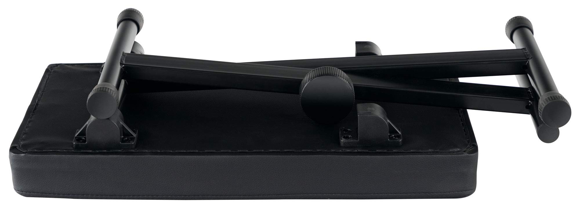 Classic Cantabile KB-01L Keyboardbank Junior (3-Fach höhenverstellbar, zusammenlegbar, edler Kunstlederbezug, stabil) schwarz