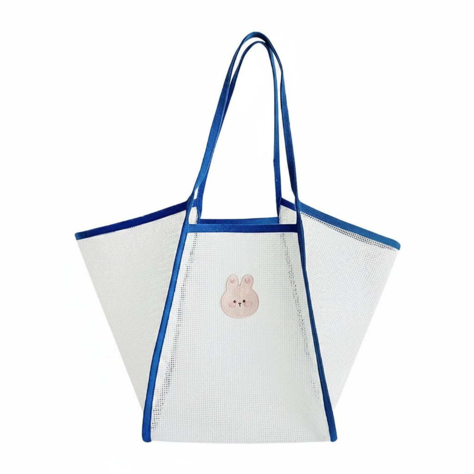 Mesh Tote Bag Large Capacity Mesh Beach Bag Easy to Dry Beach Tote for Travel, Gym, White, Rabbit | Sporting Goods | Fitness Running & Yoga | Gym Bags-picture-16