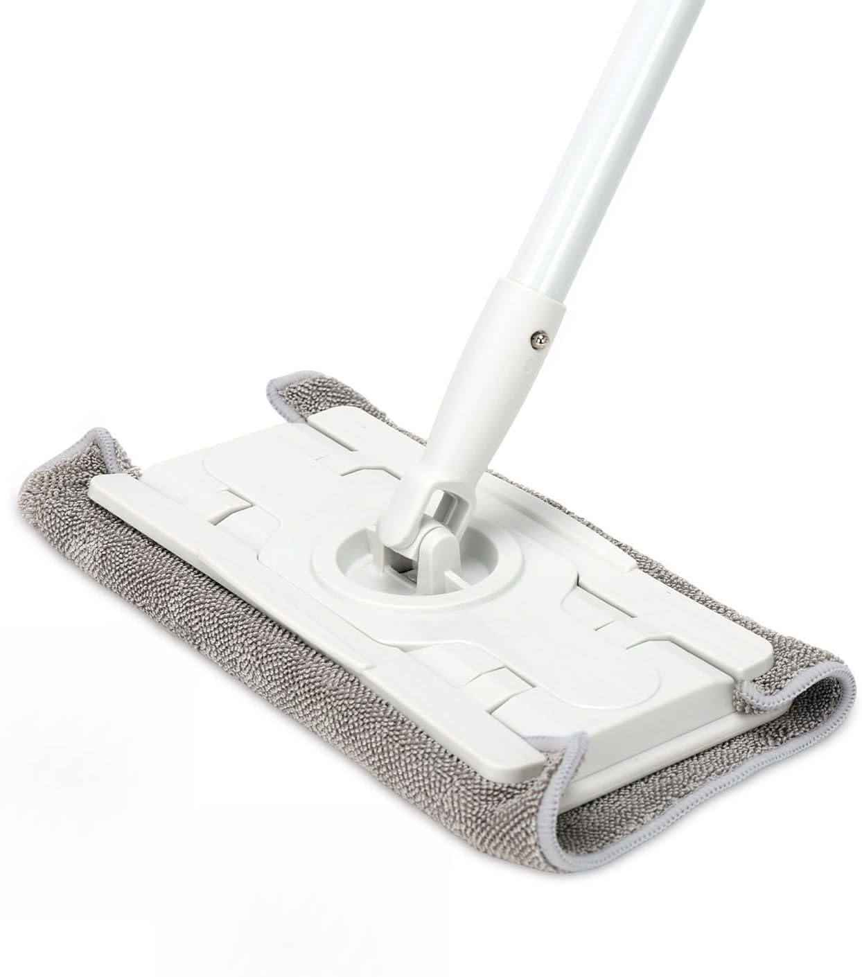 Flat Mop, Microfiber Mop with 55’’ Long Handle, Mops for Floor Cleaning with Flexible 12 ‘’ Flat Head, Household Wet & Dry Mops for Wall, Floor