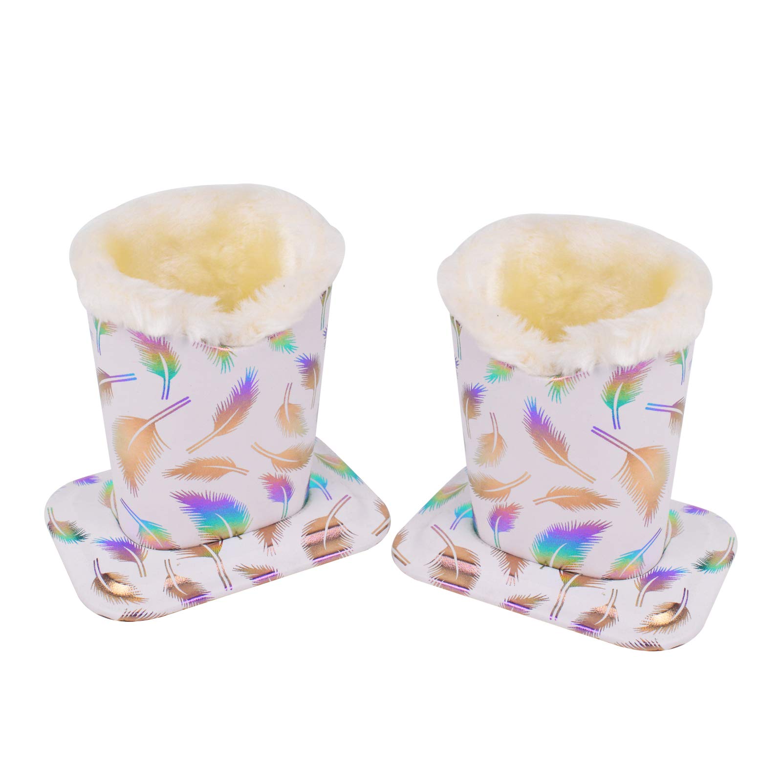 Pack of 2 Soft Plush Lined Eyeglasses Holder Stand Protective Glasses Holder Stand