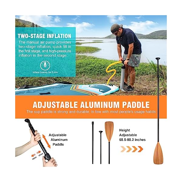 WOOWAVE Inflatable Stand Up Paddle Board 10'2"/11'6" Wide Stance Non-Slip Deck, Premium SUP Accessories Including Hand Pump, Adjustable Paddle, Backpack, Surf Control Paddleboard for Youth and Adult - Image 5