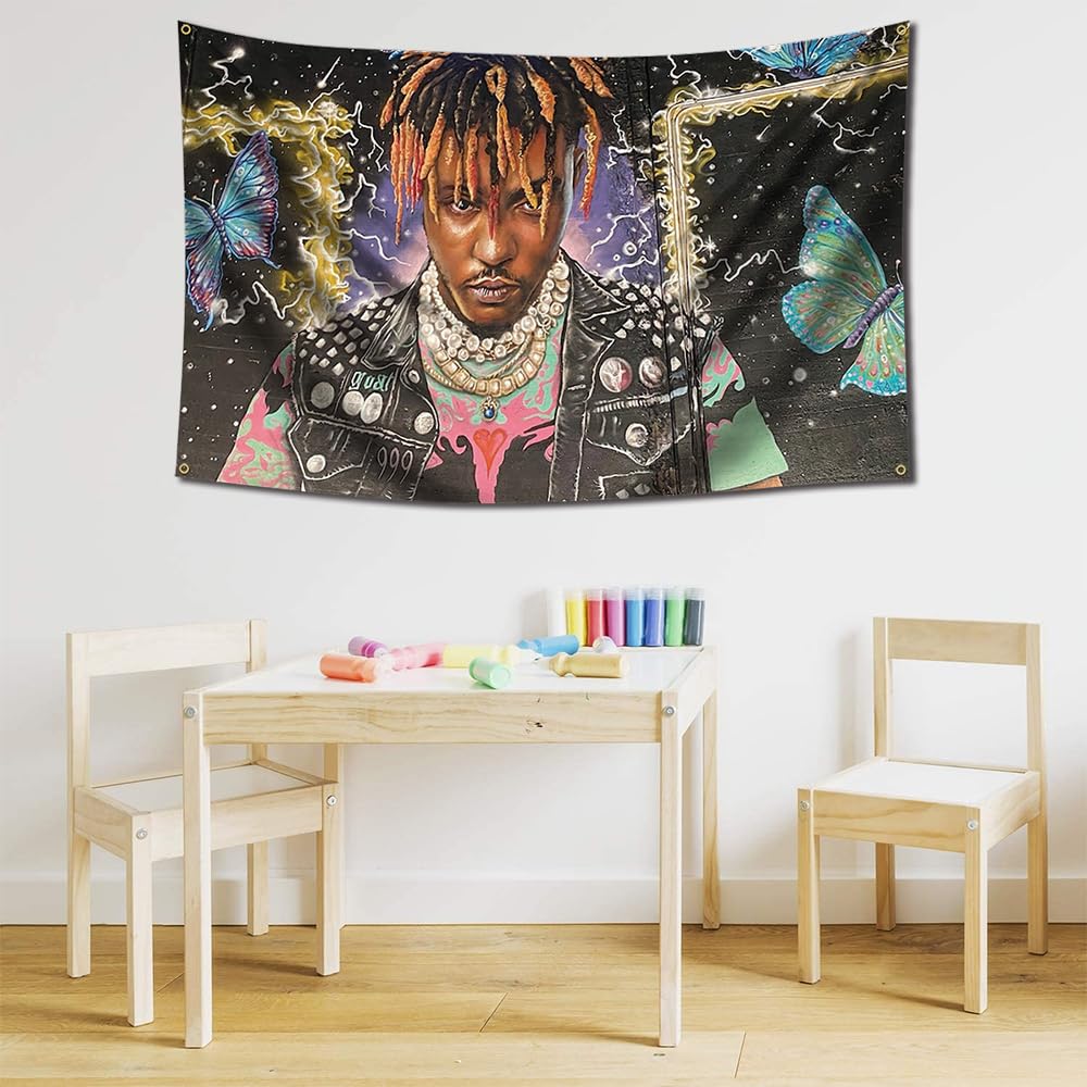 Rapper Tapestry Trippy Juice Wrld Tapestry Juice WRLD Canvas Wall