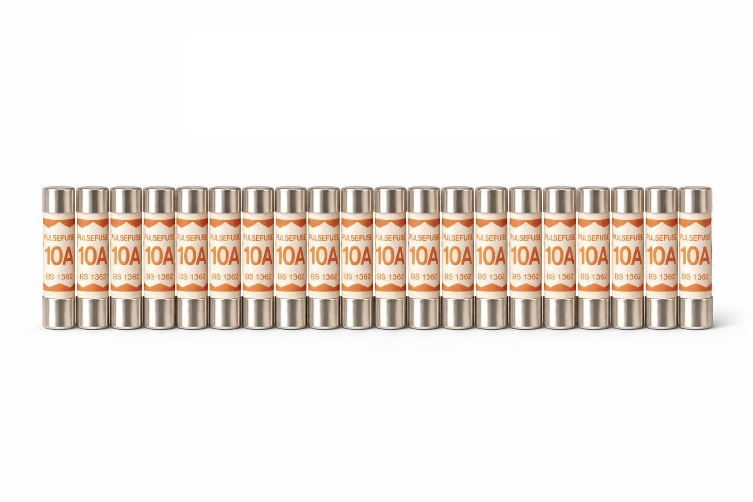 Pulsefuse® 25 x 10A Plug Top Fuses BS1362 | 10 Amp Household Ceramic Cartridge Tube Fuse 240V/250V 6.3x25mm for UK Mains Electrical Appliances — image 1