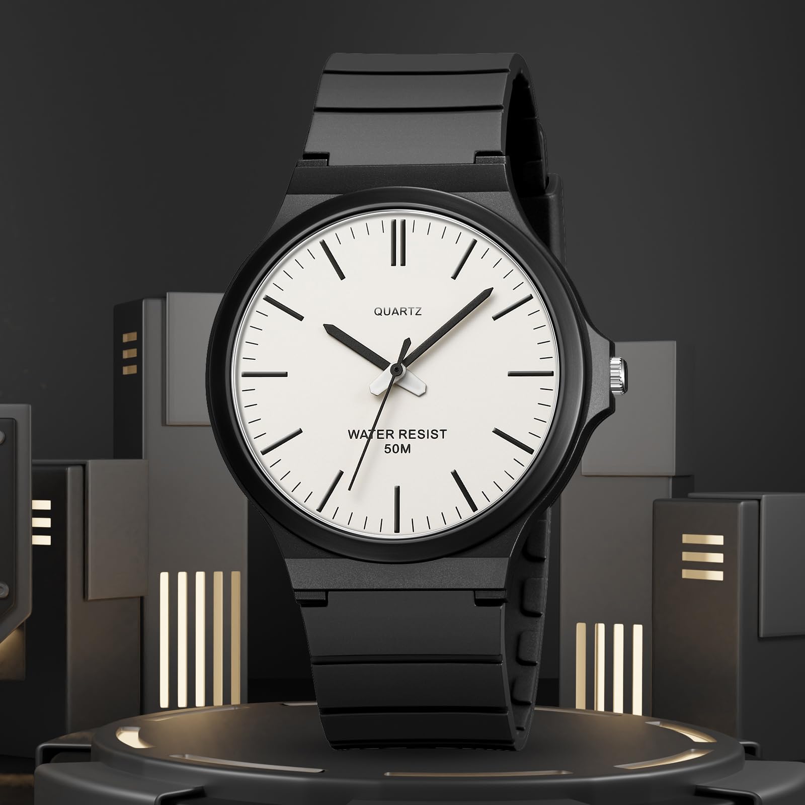 Reloj de pulsera unisex analógico de cuarzo para hombre, minimalista, resistente al agua, 5 ATM, relojes clásicos simples, para hombre, mujer, adolescente, deportivo