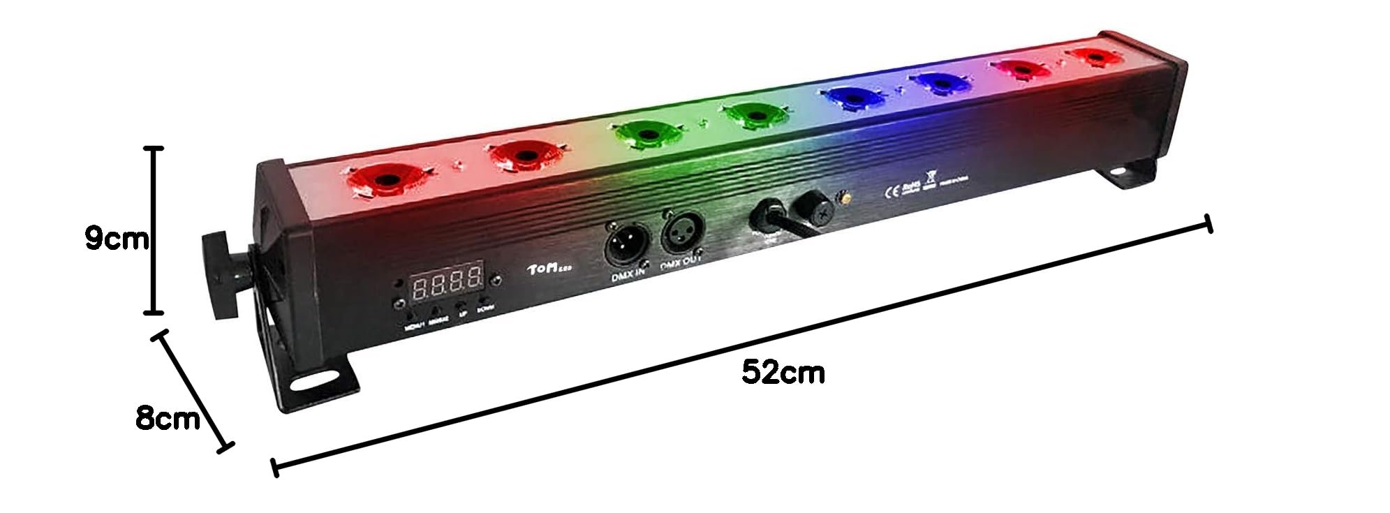Tom - Barra LED, 3 W RGB, in tre tipi di LED e sette tipi di scocche in alluminio completo, applicabile a discoteca / festa / teatro (Confezione da 8)