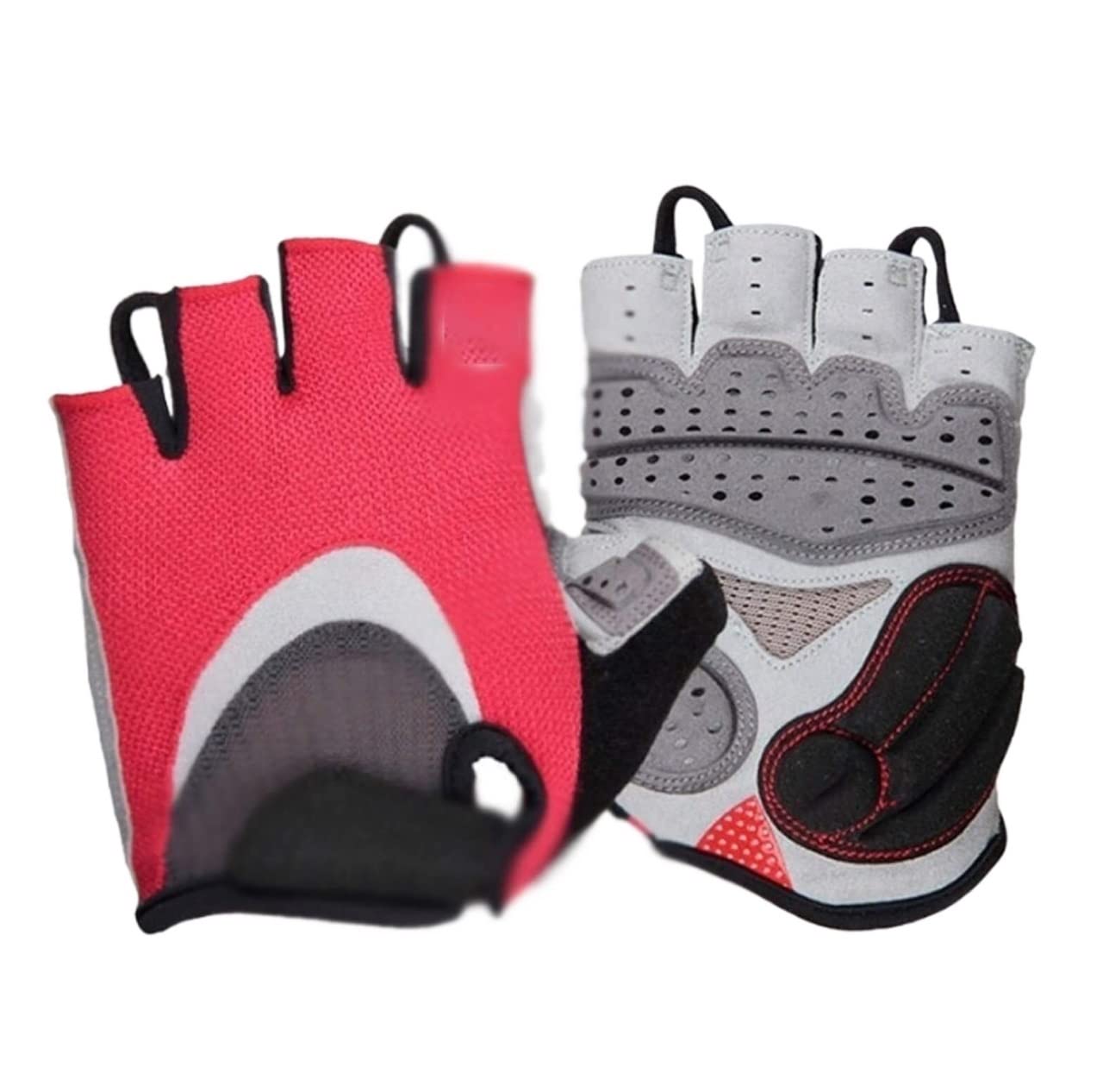 Guanti da Moto Guanti Bici Guanti Da Mountain Bike Guanti Da Ciclismo Con Mezze Dita Guanti Da Bicicletta Traspiranti Con Imbottitura In Gel Antiscivolo Guanti mtb Guanti Ciclismo ( Color : Rot , Size