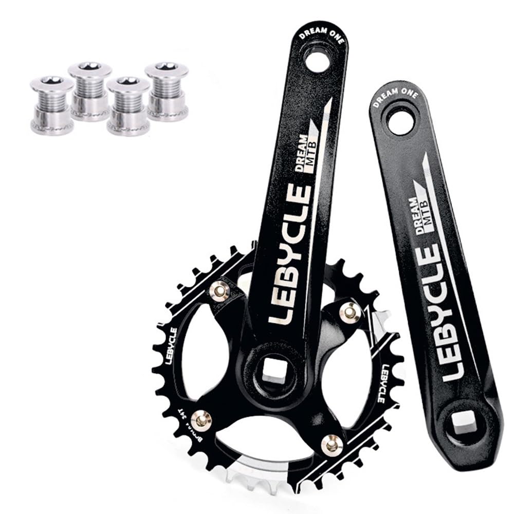 ZXGSXIOU MTB Crank Set 104BCD Square Taper Crankarm 170mm Narrow Wide Tooth Chainring 32T 34T 36T Aluminum Alloy Surface Anodized Bike Cranksets 8/9/10/11speed