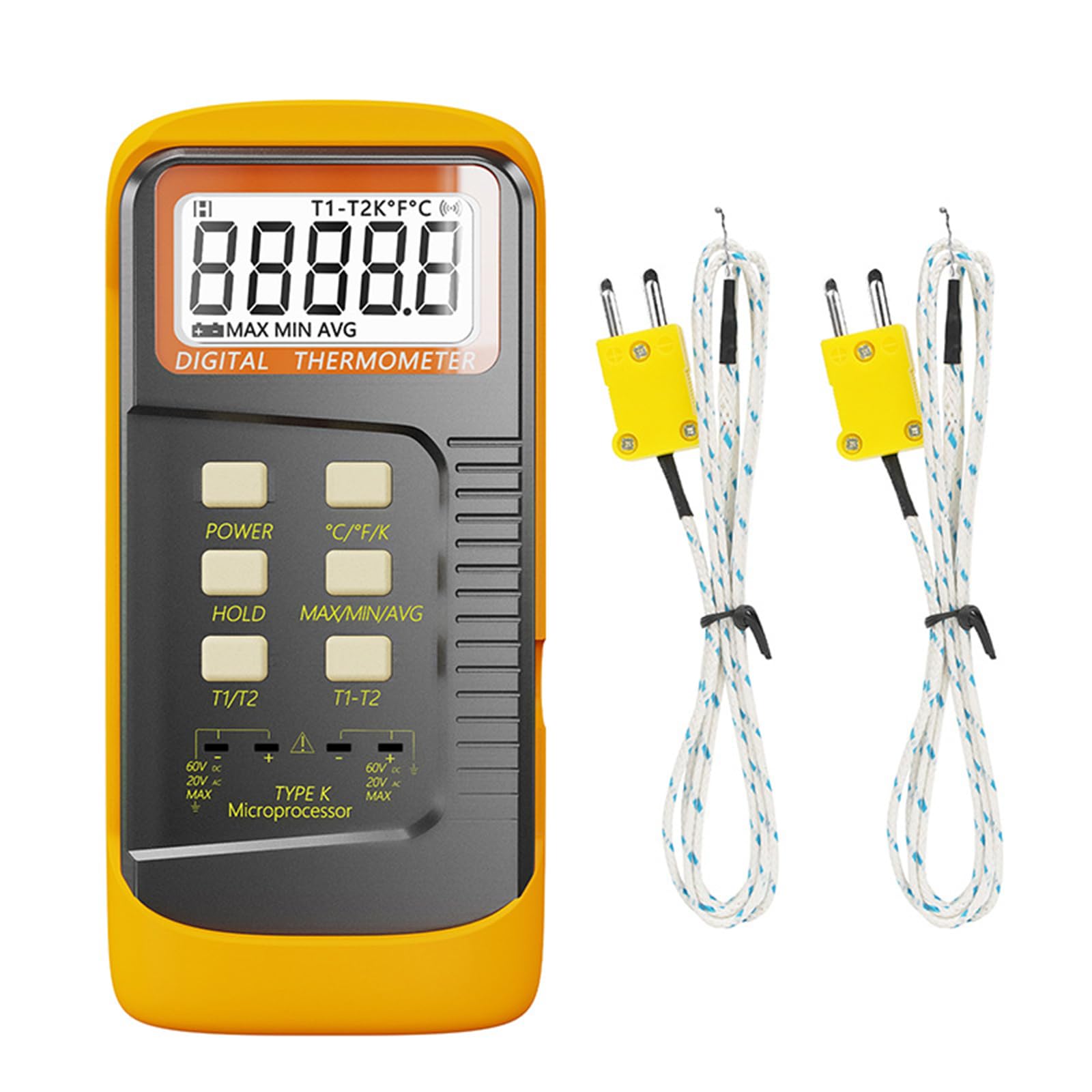 Buxuaaaa Without Battery Professional K Type Thermocouple Meter With Two Probes For Industrial And Laboratory Use K Type Thermocouple Thermograph