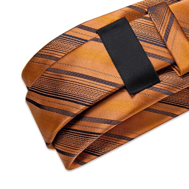 Set de corbata de seda para hombre con pañuelo y gemelos miniatura 6